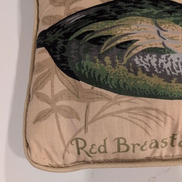 Red Breasted Merganser Decorative Pillow Rustic Cottage Lake Cabin - Picture 4 of 9